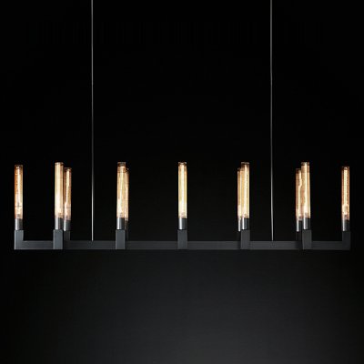 Люстра RH CANELLE Linear Chandelier 12 Modern Black Loft Concept 40.2986 Люстра RH CANELLE Linear Chandelier 12 Modern Black Loft Concept 40.2986