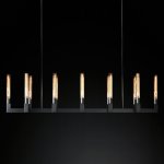 Люстра RH CANELLE Linear Chandelier 12 Modern Black Loft Concept 40.2986