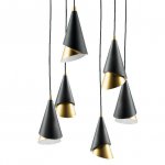 Люстра Lucio Black and Gold 6 Loft Concept 40.3028-3