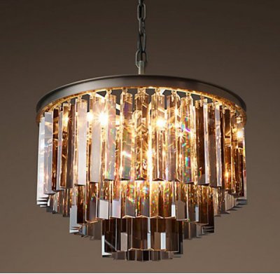 Люстра RH 1920s Odeon Smoke Glass Fringe Chandelier - 3 rings Loft Concept 40.304