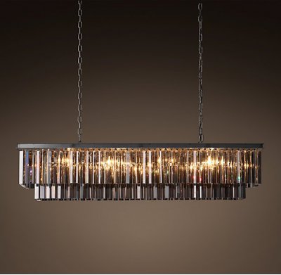 Люстра RH 1920s Odeon Smoke Glass Fringe Black iron 125 Loft Concept 40.310