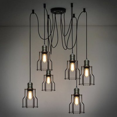 Люстра Loft Industrial 6 wire Cage Filament Pendant Loft Concept 40.380