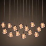 Люстра Bocci 14.14 Rectangle Pendant Chandelier Led Crystal Glass на прямоугольной планке Loft Concept 40.393
