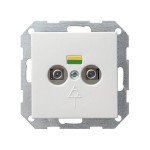 Gira S-55 Бел глянц Розетка 2-ая для выравнивания потенциалов с накладкой (G40503)