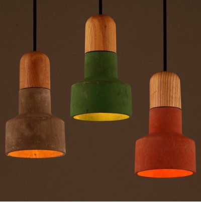 Подвесной светильник Art Concrete Wooden Cope Loft Concept 40.572