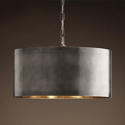 Подвесной светильник RH Antiqued Metal Drum Pendant lamp Loft Concept 40.619