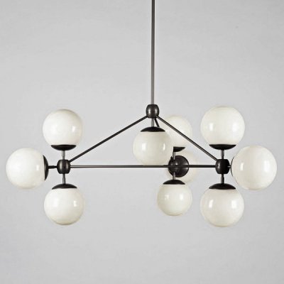 Modo 10 Globes Chandelier Black and White Glass Loft Concept 40.642