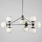 Modo 10 Globes Chandelier Black and White Glass Loft Concept 40.642