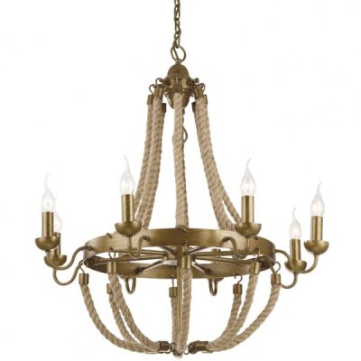 Люстра Rattan Chandelier Metall 8 Loft Rope Light Loft Concept 40.650