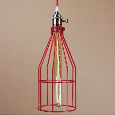 Подвесной светильник Wire Cage Pendant Twix Red Loft Concept 40.666