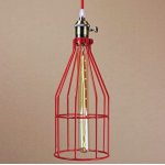 Подвесной светильник Wire Cage Pendant Twix Red Loft Concept 40.666