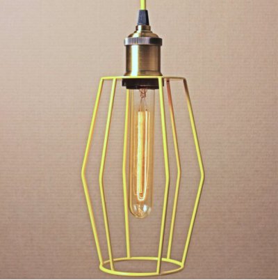 Подвесной светильник Wire Cage Pendant Spauk Yellow Loft Concept 40.672