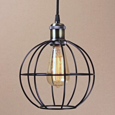 Подвесной светильник Wire Cage Pendant Ball Black Loft Concept 40.676