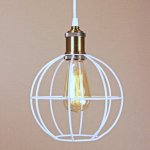 Подвесной светильник Wire Cage Pendant Ball White Loft Concept 40.677