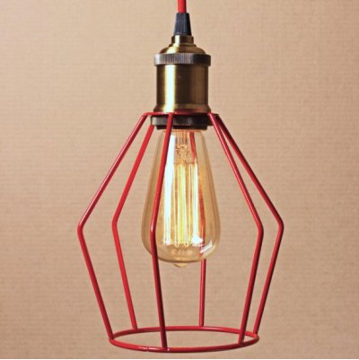 Подвесной светильник Wire Cage Pendant Trew Red Loft Concept 40.680