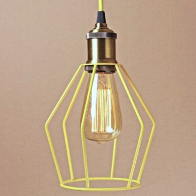 Подвесной светильник Wire Cage Pendant Trew Yellow Loft Concept 40.682