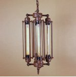 Подвесной светильник Loft Industrial Edison Cage Vertical Quatro Chain Loft Concept 40.686.MT.BL.T1B