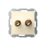 Gira S-55 Крем глянц Аудиорозетка разъём WBT (+/-) с накладкой прямая (G40701)