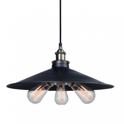 Подвесной светильник 20th C. Factory Filament Metal Triple Pendant Black Loft Concept 40.980