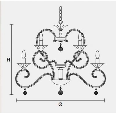 Подвесной светильник Masiero CLASSICA 4100 8+4