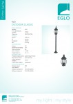 Светильник уличный Eglo 4172 OUTDOOR CLASSIC