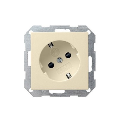 Gira S-55 Крем глянц Розетка с/з с поворотом на 30 градусов (G41801)