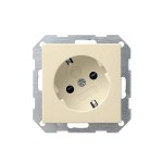 Gira S-55 Крем глянц Розетка с/з с поворотом на 30 градусов (G41801)