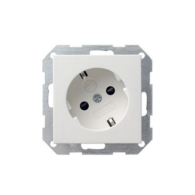 Gira S-55 Бел глянц Розетка с/з с поворотом на 30 градусов (G41803)