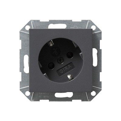 Gira S-55 Антрацит Розетка с/з с поворотом на 30 градусов (G41828)