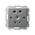 Gira E22 Сталь Розетка "Китайский+ американский стандарт" (G42520)