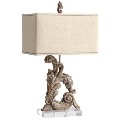 Настольная лампа Cyan Design Posy Scroll 1-light Wooden Table Lamp Loft Concept 43.225.GL.CT.T1B