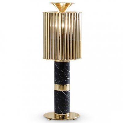 Настольная лампа Donna Table Light in Brass with Black Marble Base Loft Concept 43.368