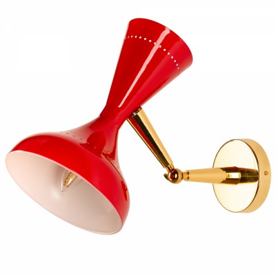 Бра Pair of Italian Bright Red Cones Wall Sconces Loft Concept 44.566 Бра Pair of Italian Bright Red Cones Wall Sconces Loft Concept 44.566