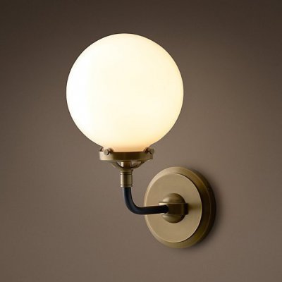 Бра Bistro Globe Clear Glass Single Sconce Brass Milk Loft Concept 44.154