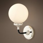 Бра Bistro Globe Clear Glass Single Sconce Nickel Milk Loft Concept 44.156