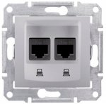SE Sedna Алюминий Розетка компьютерная 2-ая RJ45 кат. 5e UTP (SDN4400160)