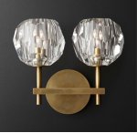 Бра Бра RH Boule de Cristal Double Sconce Brass Loft Concept 44.233