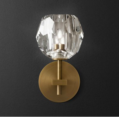 Бра RH Boule de Cristal Single Sconce Brass Loft Concept 44.234