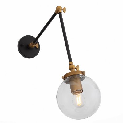 Бра Bistro Globe Clear Glass Bra Gold Long Loft Concept 44.463