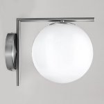 Бра IC Lighting Flos white ball IC C/W Chrome Loft Concept 44.534