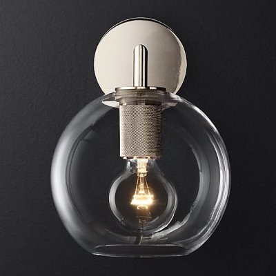 Бра RH Utilitaire Globe Shade Single Sconce Silver Loft Concept 44.538