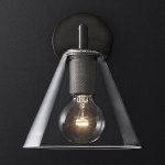 Бра RH Utilitaire Funnel Shade Single Sconce Black Loft Concept 44.543