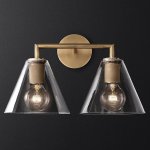 Бра RH Utilitaire Funnel Shade Double Sconce Brass Loft Concept 44.545