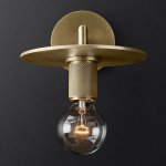 Бра RH Utilitaire Knurled Disk Shade Sconce Brass Loft Concept 44.548