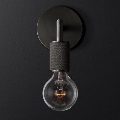 Бра RH Utilitaire Single Sconce Black Loft Concept 44.552