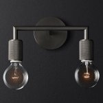 Бра RH Utilitaire Double Sconce Black Loft Concept 44.555
