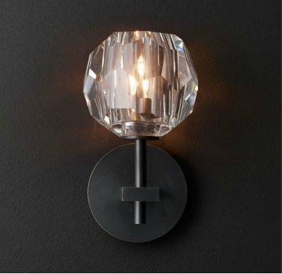Бра RH Boule de Cristal Single Sconce Black Loft Concept 44.865
