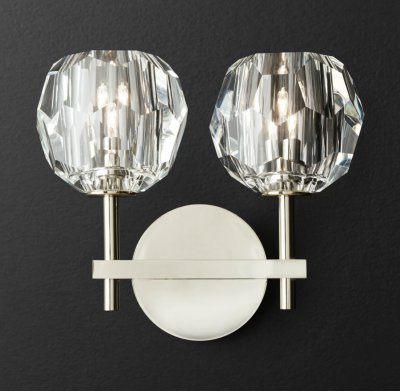 Бра Бра RH Boule de Cristal Double Sconce Chrome Loft Concept 44.867