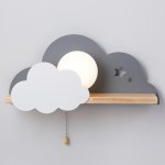 Бра с полкой Серое Облако Wall Lamp Gray Cloud Loft Concept 44.899-0