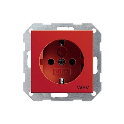 Gira S-55 Красный глянцевый Розетка с/з для WSV (дальнейшее обеспечение безопасности) (G44902)